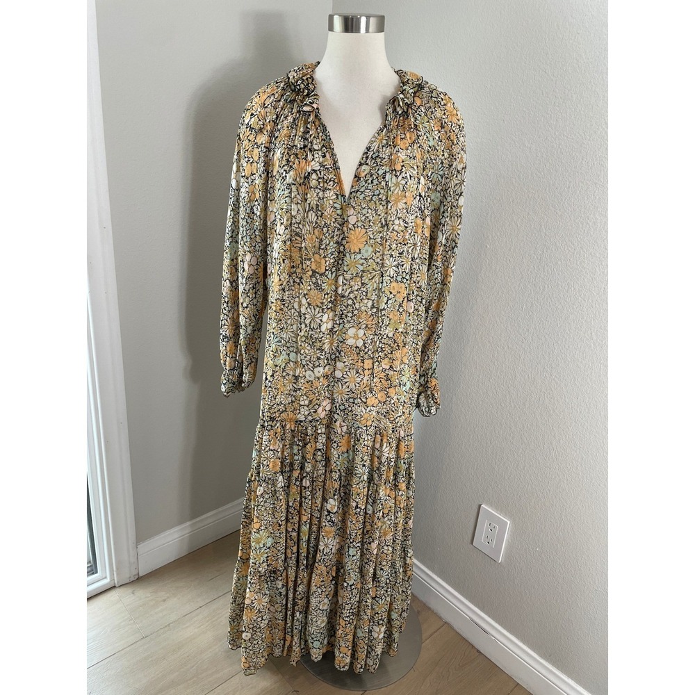 Free People Womens Medium Tiered Feeling Groovy Floral Boho Hippie Festival